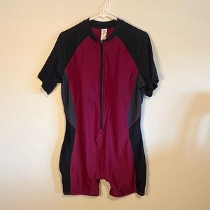 Women's Black and Red Swim One Piece